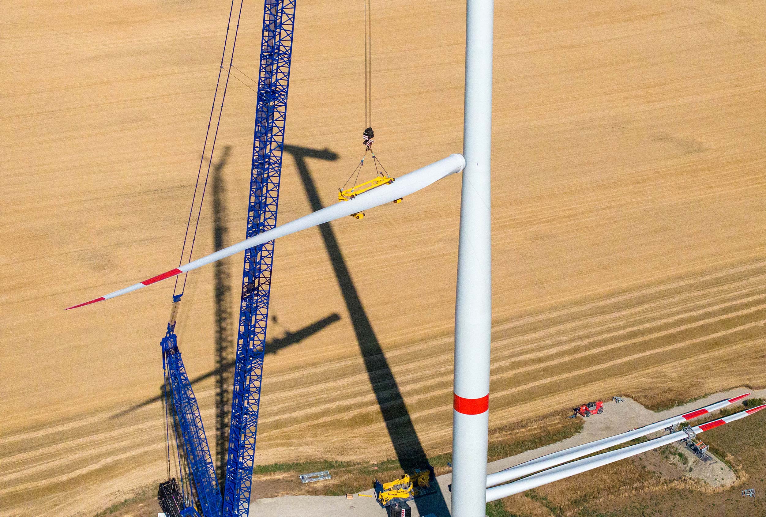 Repowering einer Windenergieanlage im Perigus-Windpark Wansleben II in Sachsen-Anhalt
