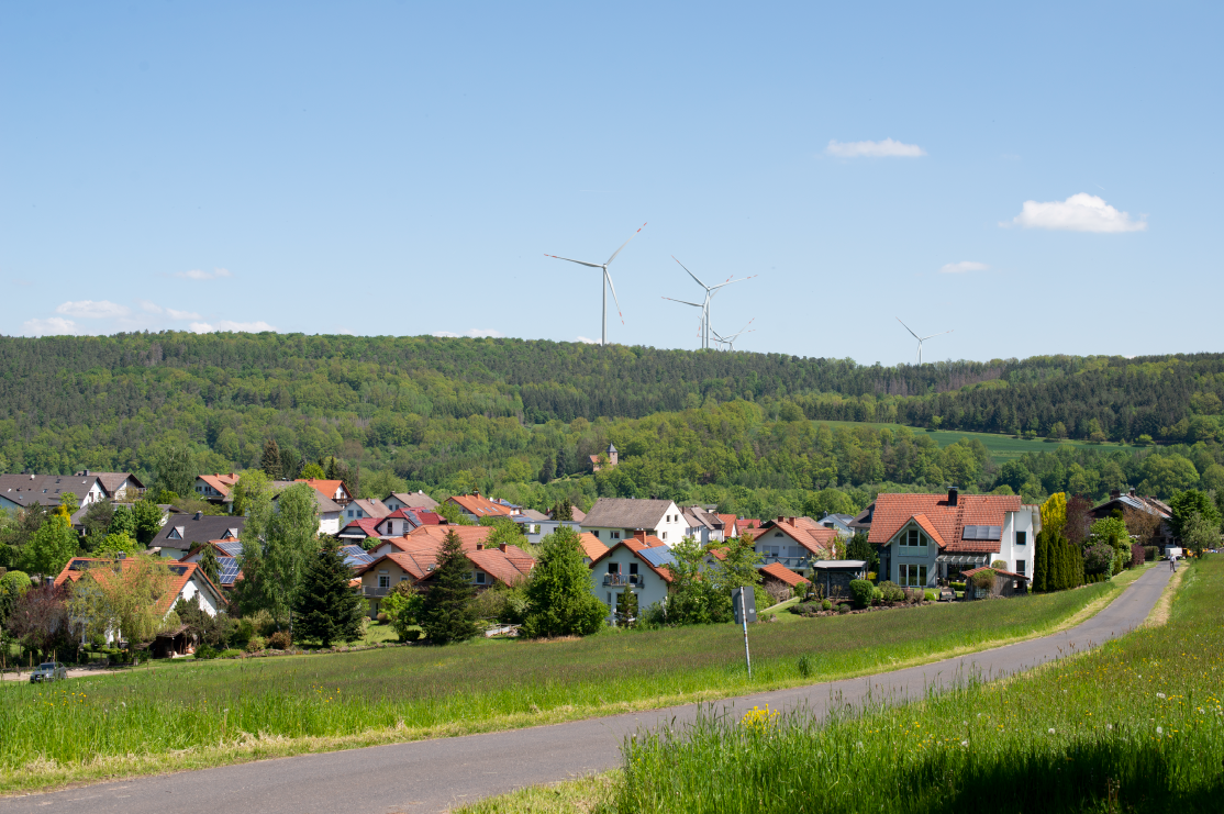 Fotorealistische Visualisierung des geplanten Windparks Burghaun II von Perigus Energy