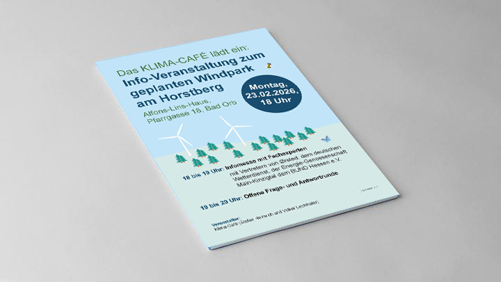 Voransicht der Infoplakate der Infoveranstaltung zum Windpark Jossgrund